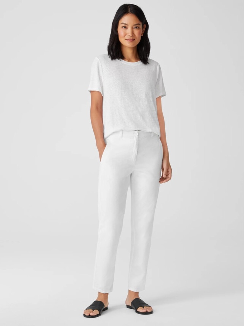 Eileen Fisher Cotton Hemp Tapered Pant Cotton/Hemp Blend White